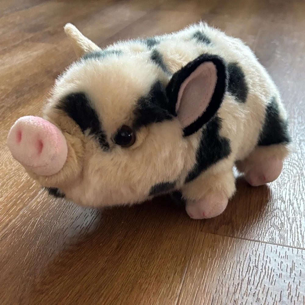 Charming & cute Plush Pig Stuff animal 😍Black and Cream